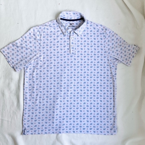 Johnston & Murphy paisley polo Casual Button Down Shirt L - Picture 4 of 7